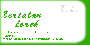 bertalan lorch business card